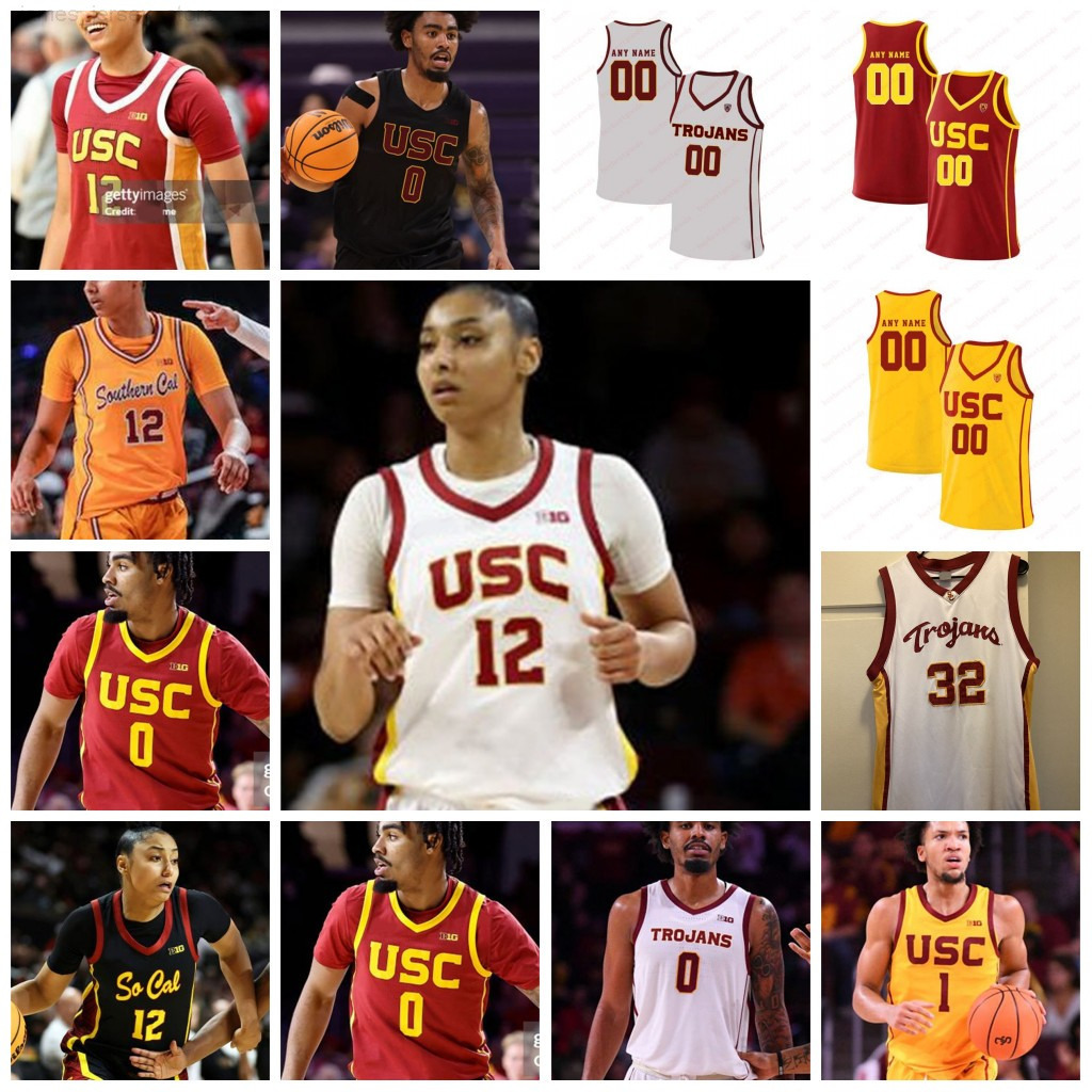 james Isaiah Collier Bronny James Jr JuJu Watkins Custom USC Trojans Basketball Jersey 0 Saint Thomas 3 Matt Knowling 12 Rashaun Agee Jer