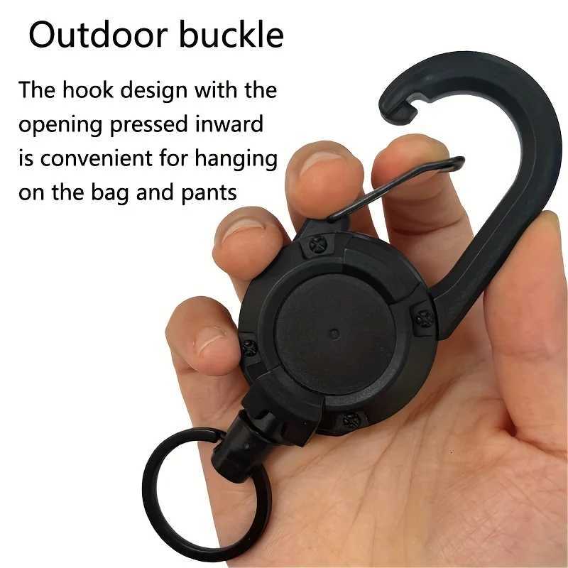 2/4/8pcs Outdoor Retractable Keychain Heavy Duty Carabiner Badge Holder Retractable ID Badge Clip Reel Key Chain for Fishing G250802