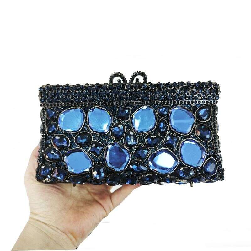 Crystal Full Of Dias Large Gemstones Hollow Rhinestones Clutch Shoulder Evening Chain Women's Bag