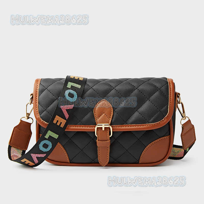 Womens Small Square Bag 2025 Summer New Fashion Embroidered Plaid Shoulder Bag Letter Chain Crossbody Bag H250804