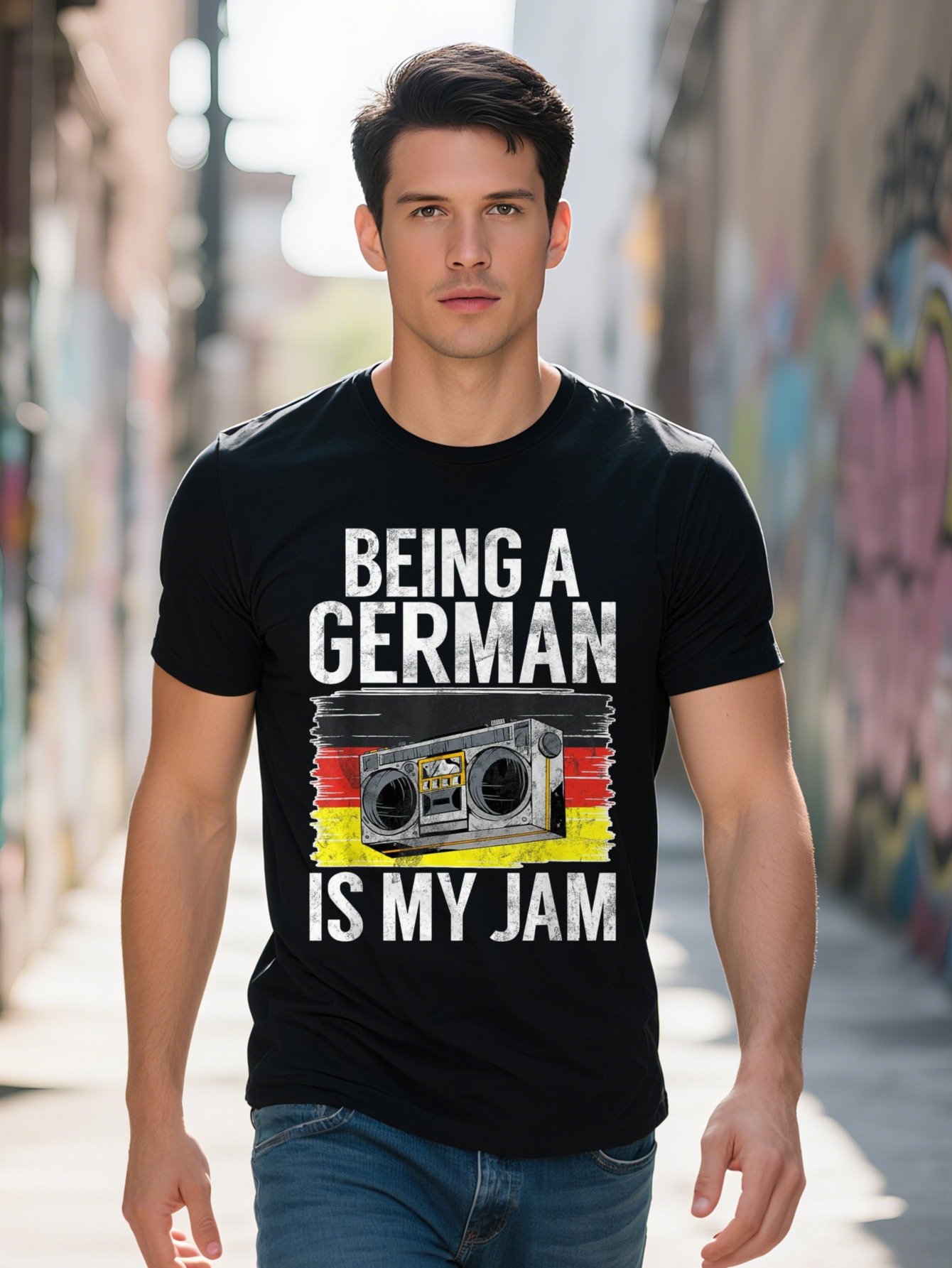 Being A Is My Jam Funny German T-Shirt cf717 f4cc9