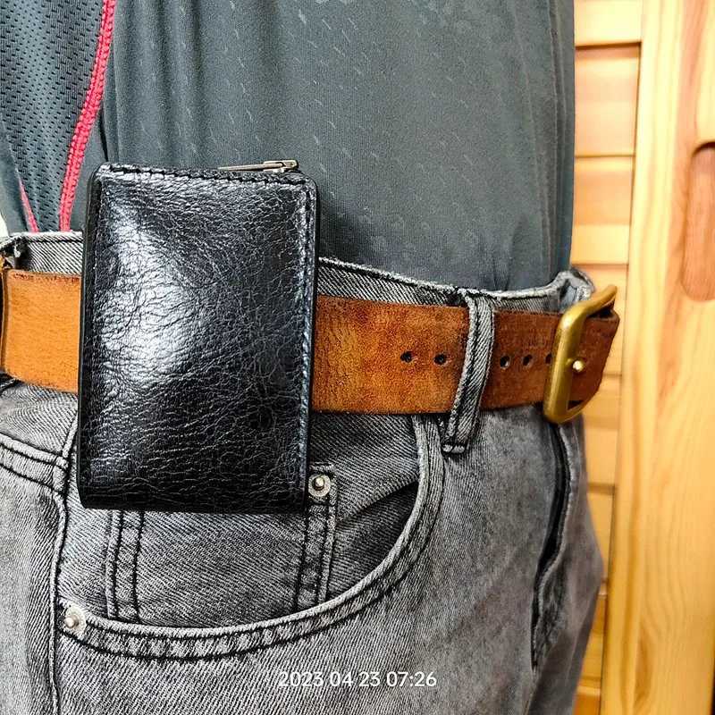 Zippered Car Key Case Belt Pouch Genuine Leather Keys Waist Bag Key Fanny Pack Wallet Organizer Holder Men L02D-TY G250802