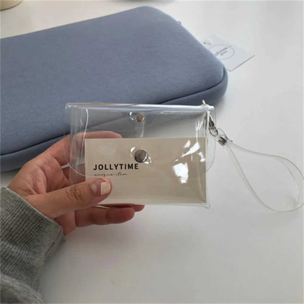 PVC Transparent Coin Purses Card Case Fashion Waterproof ID Credit Card Holder Mini Wallet for Girls Lipstick Change Makeup Bag G250802