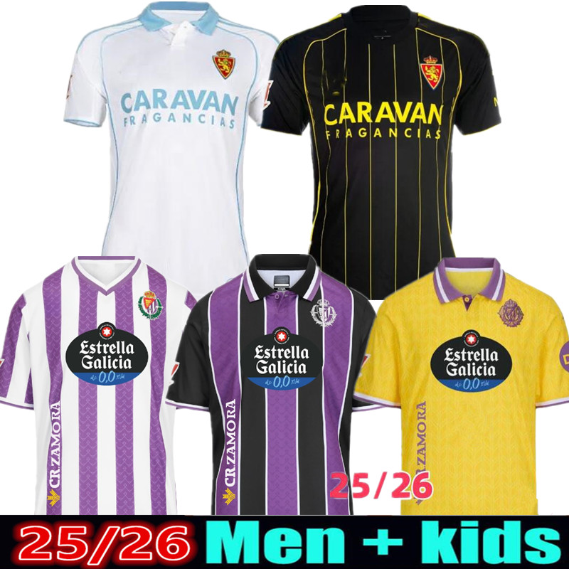 real 25 26 Zaragoza soccer jerseys Real Valladolid home 2025 SERRANO BARE SOBERON BAZDAR MOYANO MOYA GUTI away men kids child jersey kits football shirts top THIRD