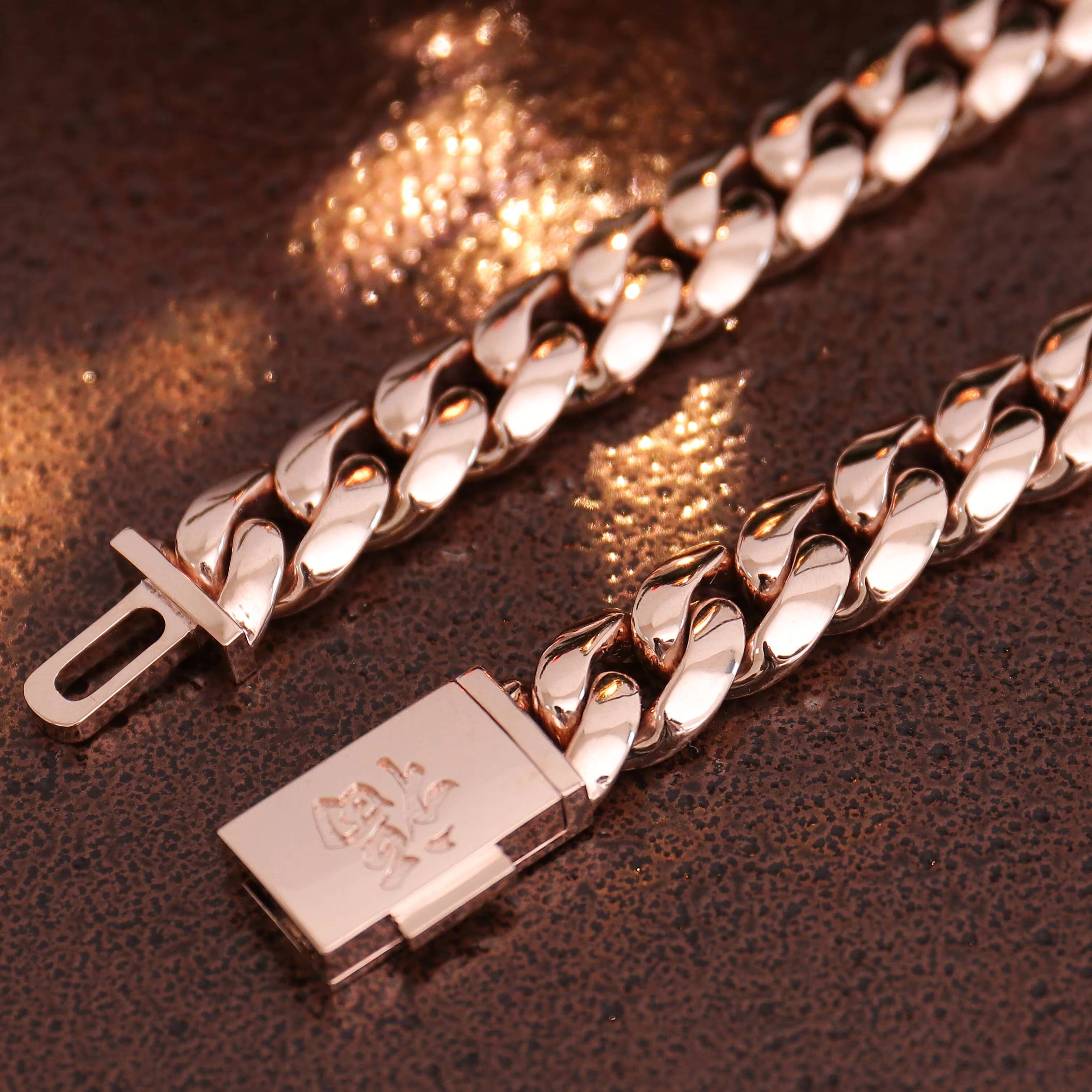 Custom 18K 14K 10K Solid Real Rose Gold 9mm Cuban Link Chain Handmade Fashion Jewelry Fine Necklaces Solid Gold Jewelry for Men