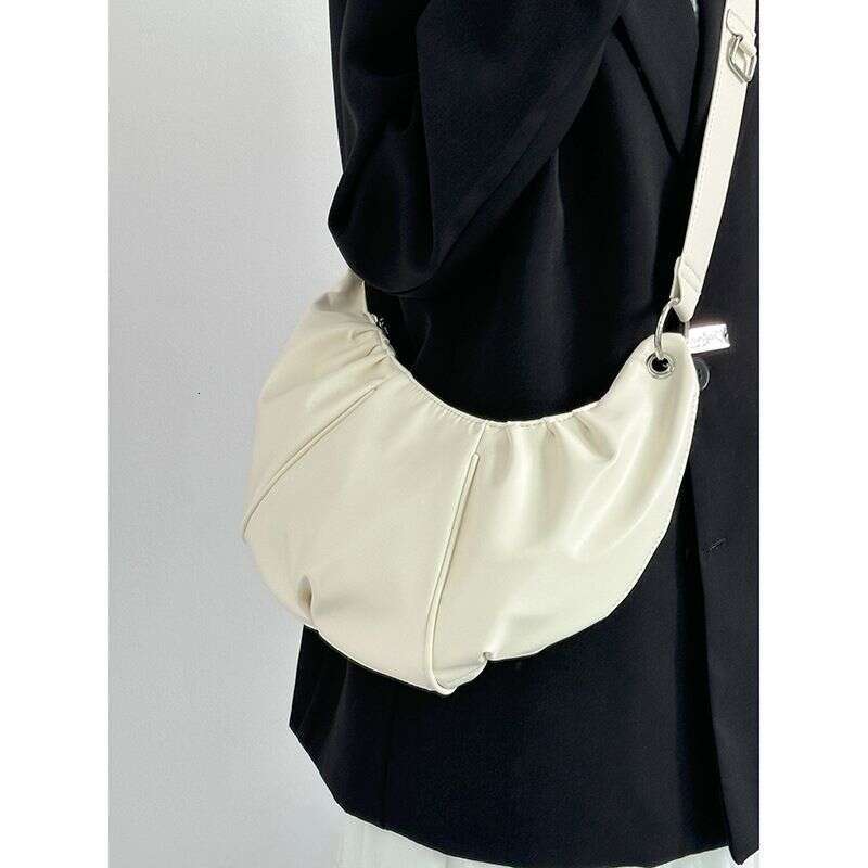 Korean Version Folding Pod Women's Large Cow Horn Shoulder Bag