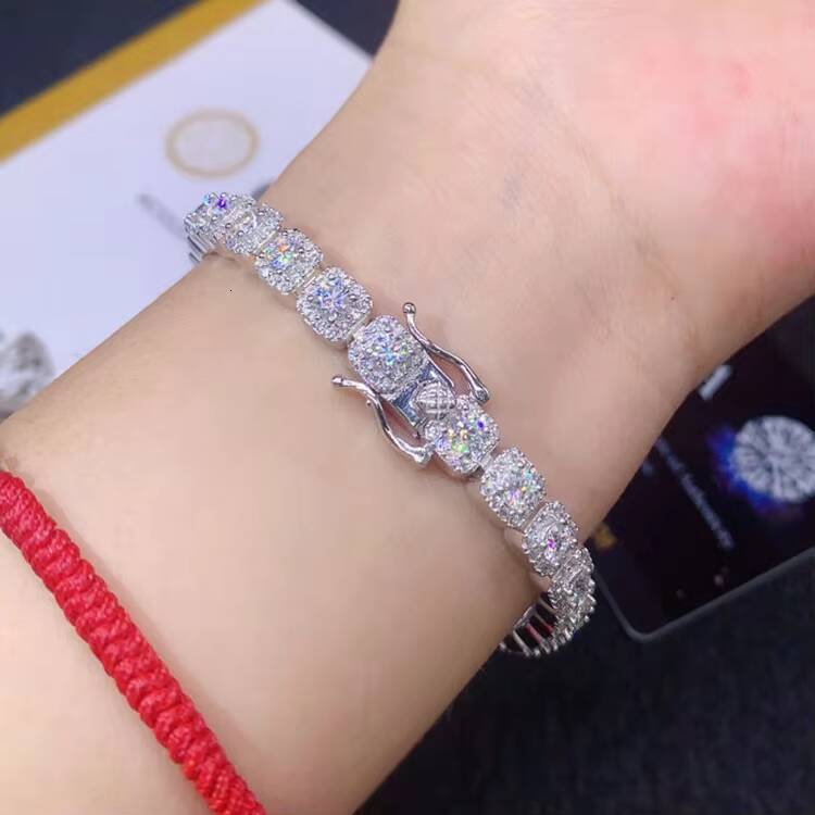 VOAINO New Trendy Tennis Bracelet 6MM VVS 9K 14K 18K Gold Customized Cluster Lab Grown Diamond Tennis Bracelet