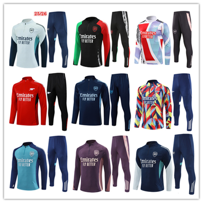 2025 2026 SAKA Arsen soccer tracksuit men kids ODEGAARD THOMAS TIERNEY SMITH ROWE 24/25/26 Pink purple football training suit Long sleeve jogging