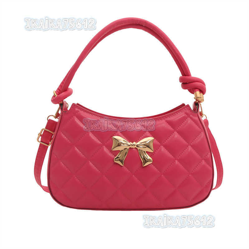 Textured Bow Handbag for Women 2025 New Summer Unique Crossbody Bag Niche Aesthetic Single Shoulder Crescent Bag H250804