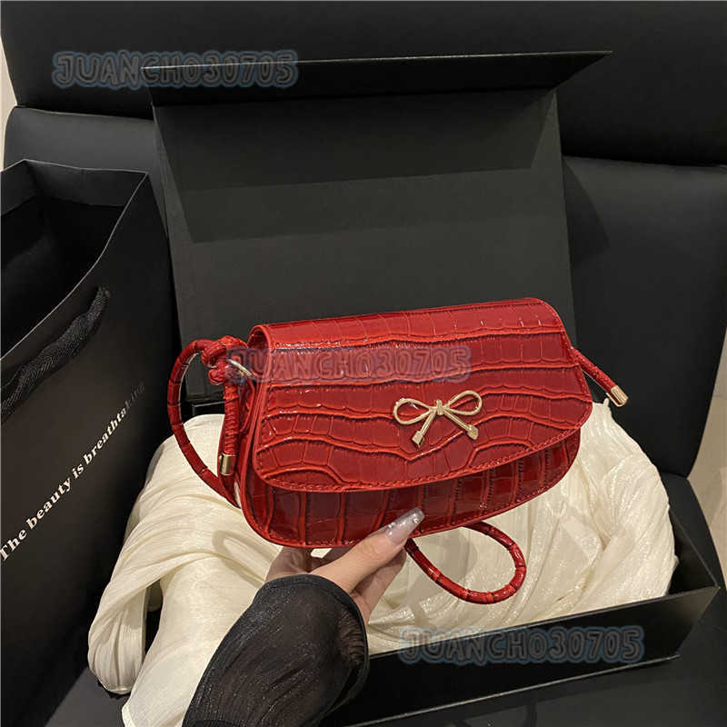 Textured Trendy Solid Color Bowknot Single Shoulder Bag for Women Sweet 2025 New Casual Light Luxury Crossbody Bag H250804