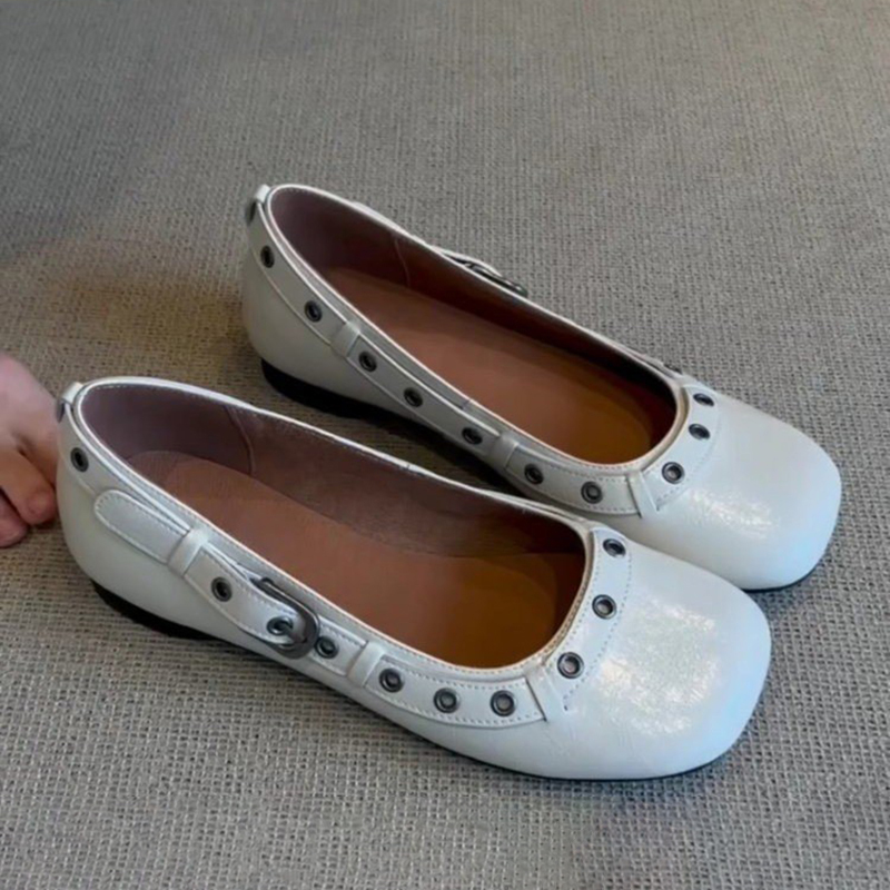 fashion loafers designer shoes ballet flats low heels round toe mary jane shoes comfortable leather durable soft-soled casual dress shoes