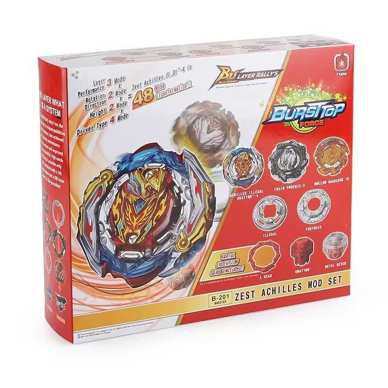 Bey Burst DB B-201 Zest Achilles Customized Set Blade Toy Gyro Spinning Top Metal Battle with Launcher for Kids Children Boys Y250804