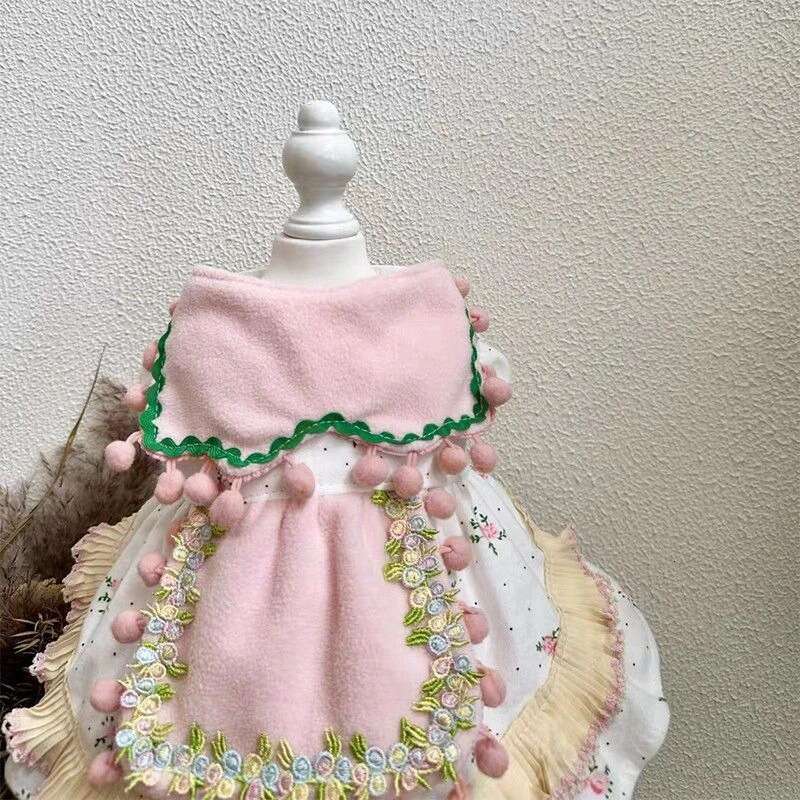 Pet Cat Elegant Style Spring and Autumn Double Layer Princess Small Dog Clothes Dress