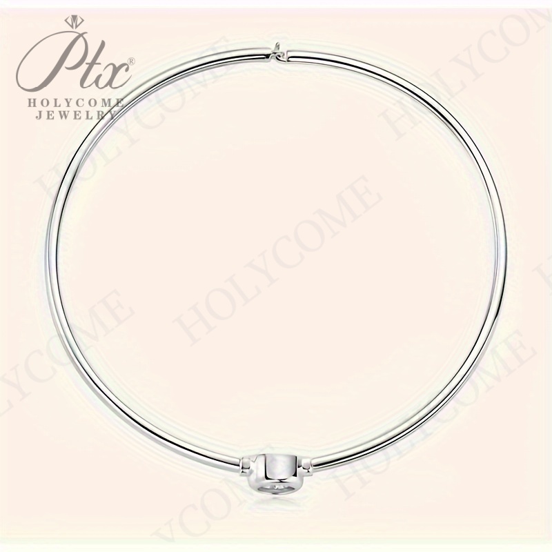 Original Pure 925 Sterling Silver Cuff Bangle Bezel 5mm Moissanite Bracelet For Women Simple Hand Chain Luxury Jewelry GRA Certified