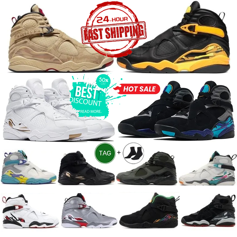 Designer 8s Chaussures de basket-ball pour hommes 8 Playoff Aqua Chrome South Beach Black Cool Grey Take Flight Trophy Black Samurai Raid Gunsmok