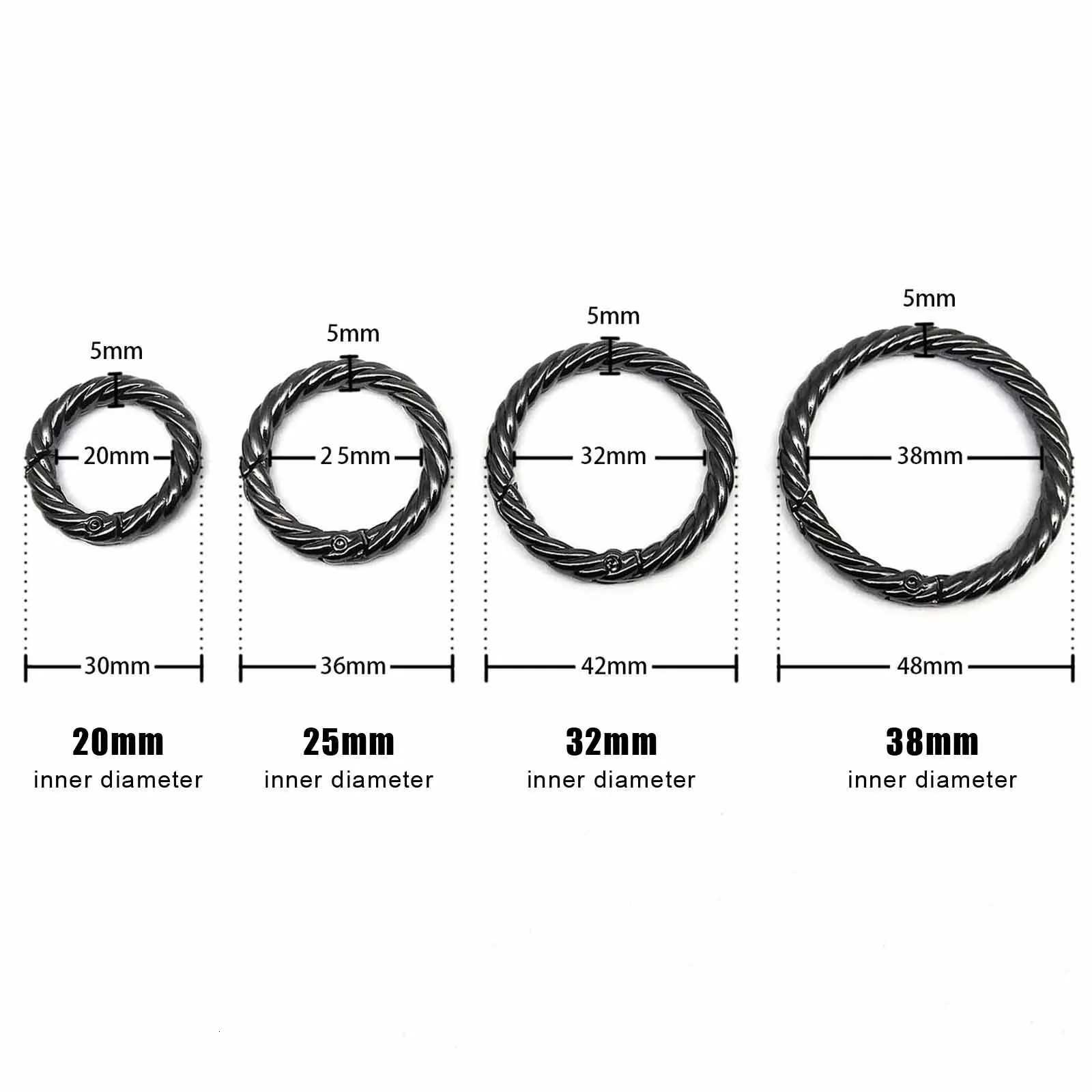 Spring O Ring Open Twist Leather Bag Handbag Belt Strap Buckle Carabiner Connector Key Dog Chain Findings Snap Clip Trigger Hook G250802
