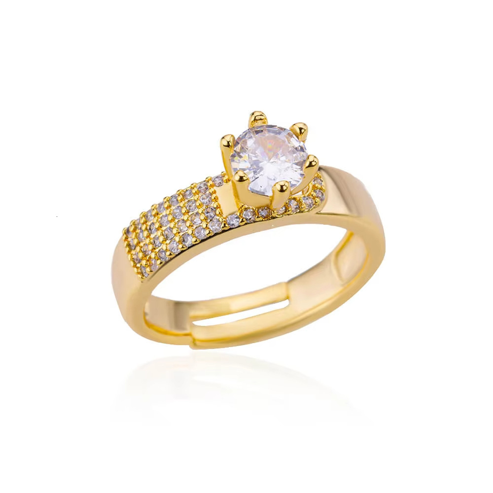 Free Shipping 2025 New Designer Jewelry 18K Gold Plated Full Diamond Titanium Steel Non-fading Open Ring Women Zircon Leaf Ring Women High-end Feel