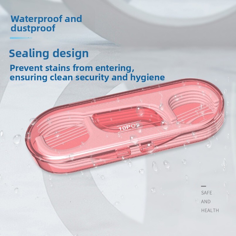 10ct Portable Box Disposable Toothpicks Dental Floss Picks