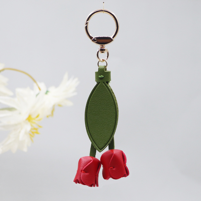 Keychains K43F Genuine Leather Floral Pendant Accessory For Fashion Accessories