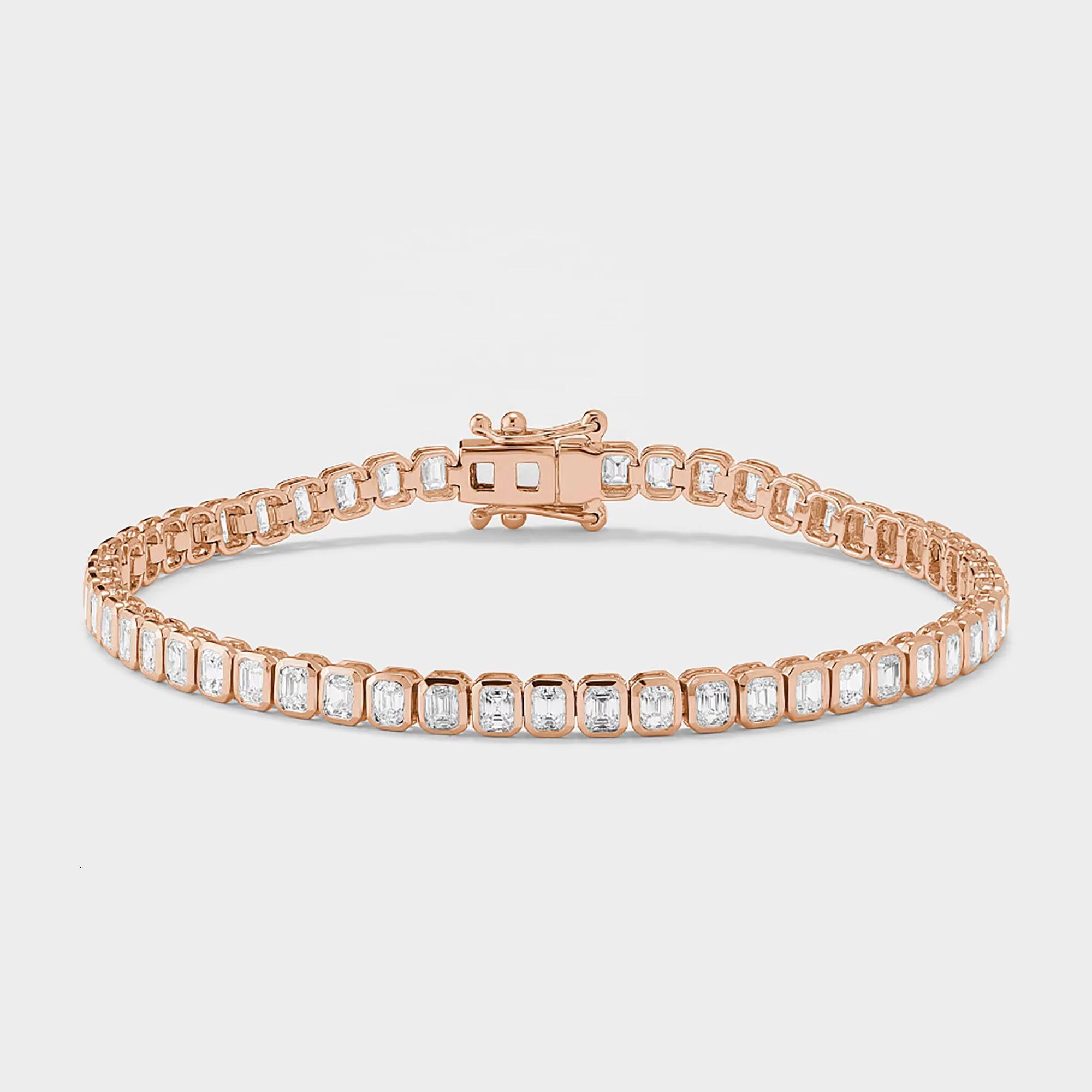 VOAINO Popular 2025 Vs Diamond Chain Round Shape 3mm 4mm Lab Grown Diamond CVD HPHT 14k Solid Gold Tennis Bracelet