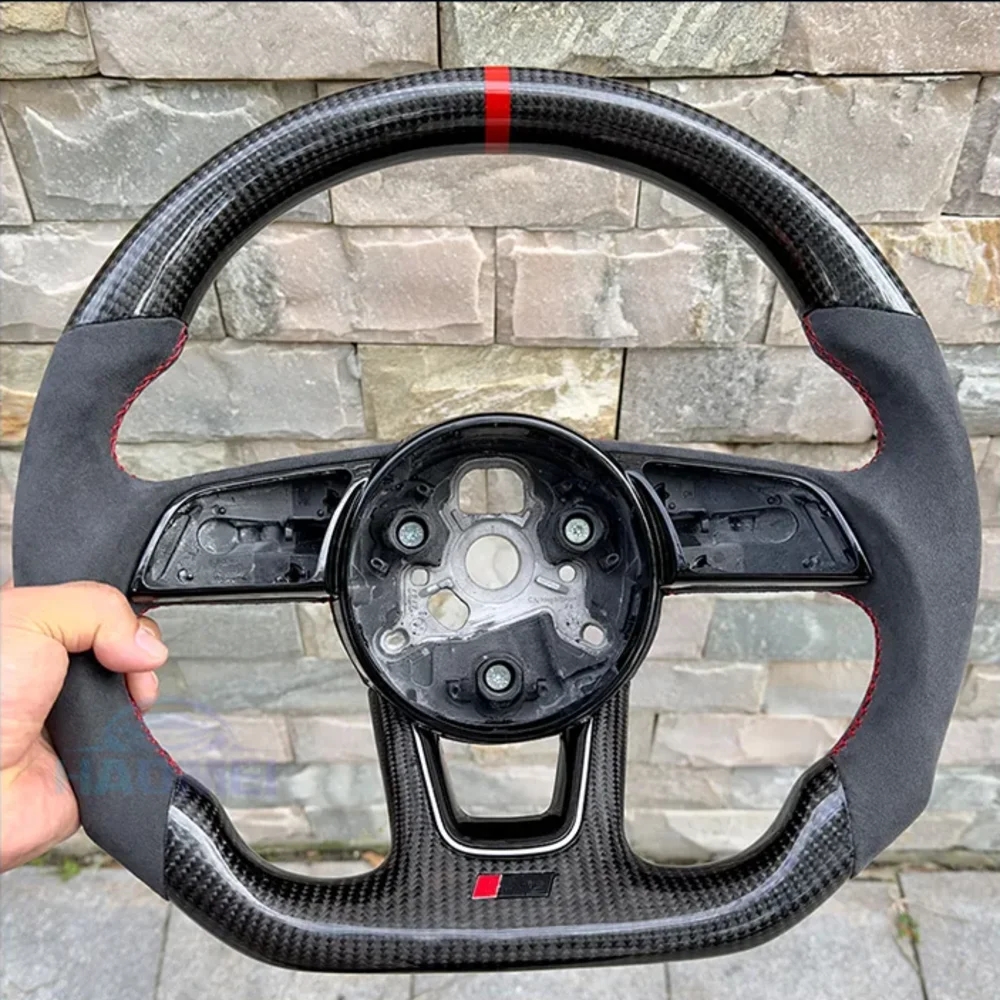 For Audi A3 A4 B9 A5 B9 RS3 S3 RS4 S4 A5 S5 Alcantara Material Production Carbon Fiber Steering Wheel