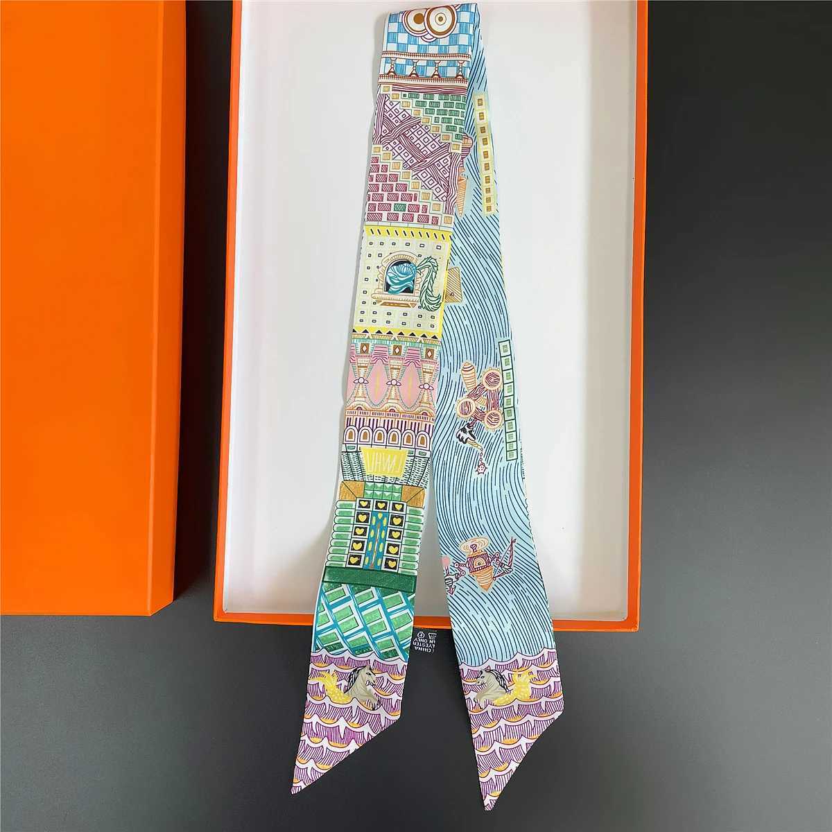 100% Silk Twill Scarf Luxury Palace Horse Fashion Scarf Wen Foard Skinny Bag Scarves Neckerchief Hair Band X250804