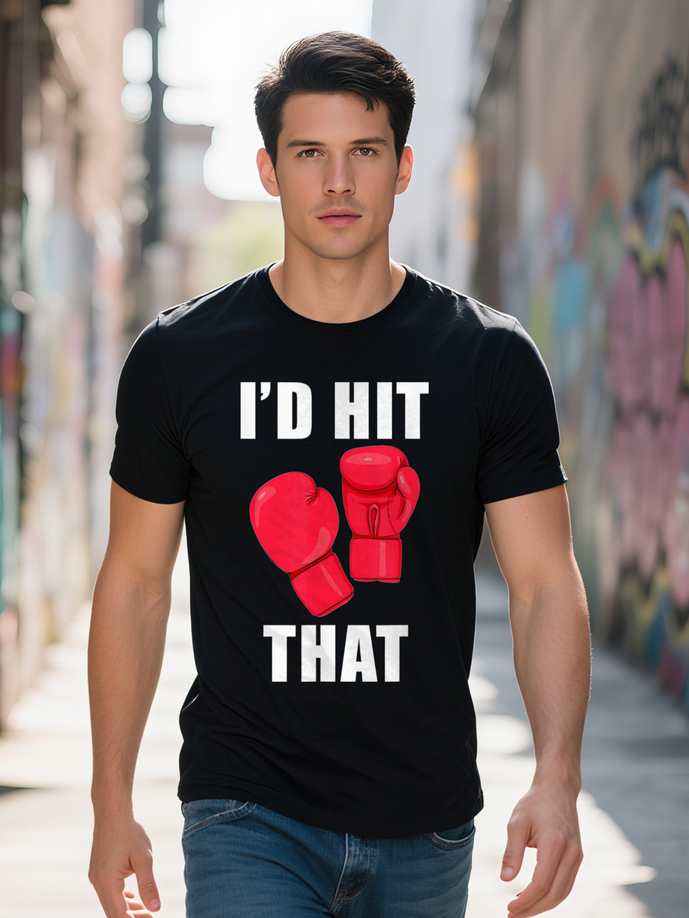 I d Hit That Funny Saying Kickboxing T-shirt Men Women df6a1