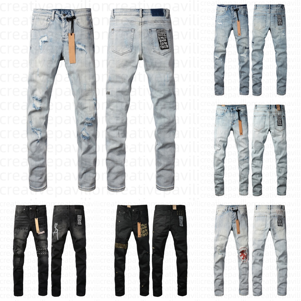 designer jeans ksubi jeans for men luxury casual pants Ripped Biker Slim Straight mens jeans ksubi denim jeans Stacked Skinny jeans Trendy Brand Retro Pant
