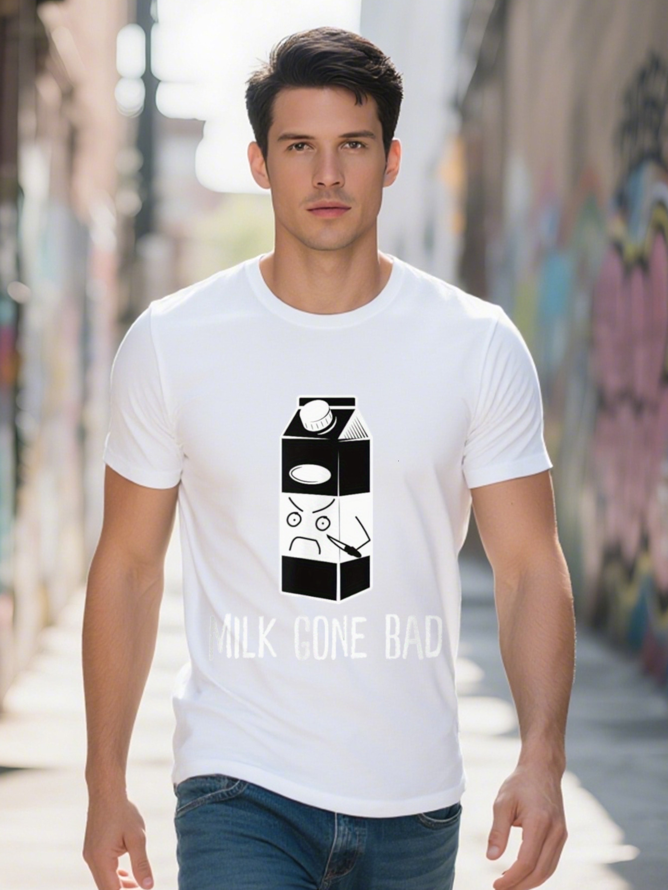 Men S g Cotton Gone Bad Dairy Based Dad Joke Coffee Tea Funny Milk T-shirt 57aac