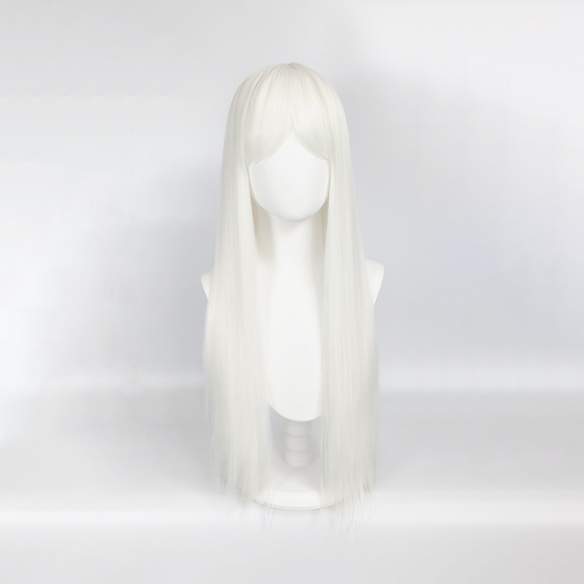 Japanese style long straight hair with air bangs face-framing wig, fashionable cosplay full headpiece