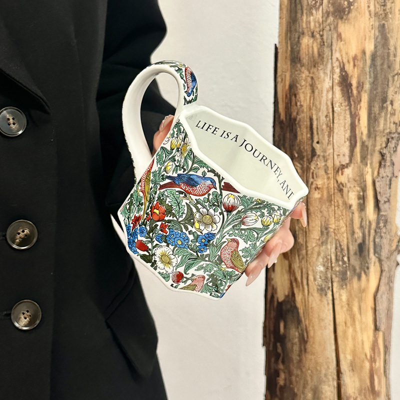 High-end Lily of the Valley Ceramic Mug Design Coffee Milk Cup High Aesthetic Gift Souvenir designer luxcury