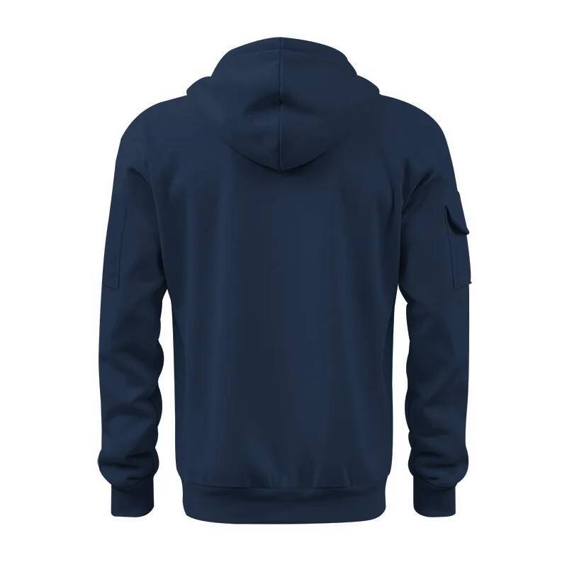 2024 Cross-border Sports Sweater Men's Multi-Pocket Zipper Hoodie Sweatpants Set