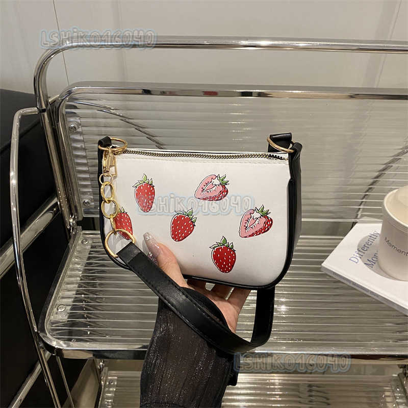 Womens Fashion Simple Trendy Strawberry Handbag 2025 New Pu Texture Underarm Crossbody Bag H250804 Z260124