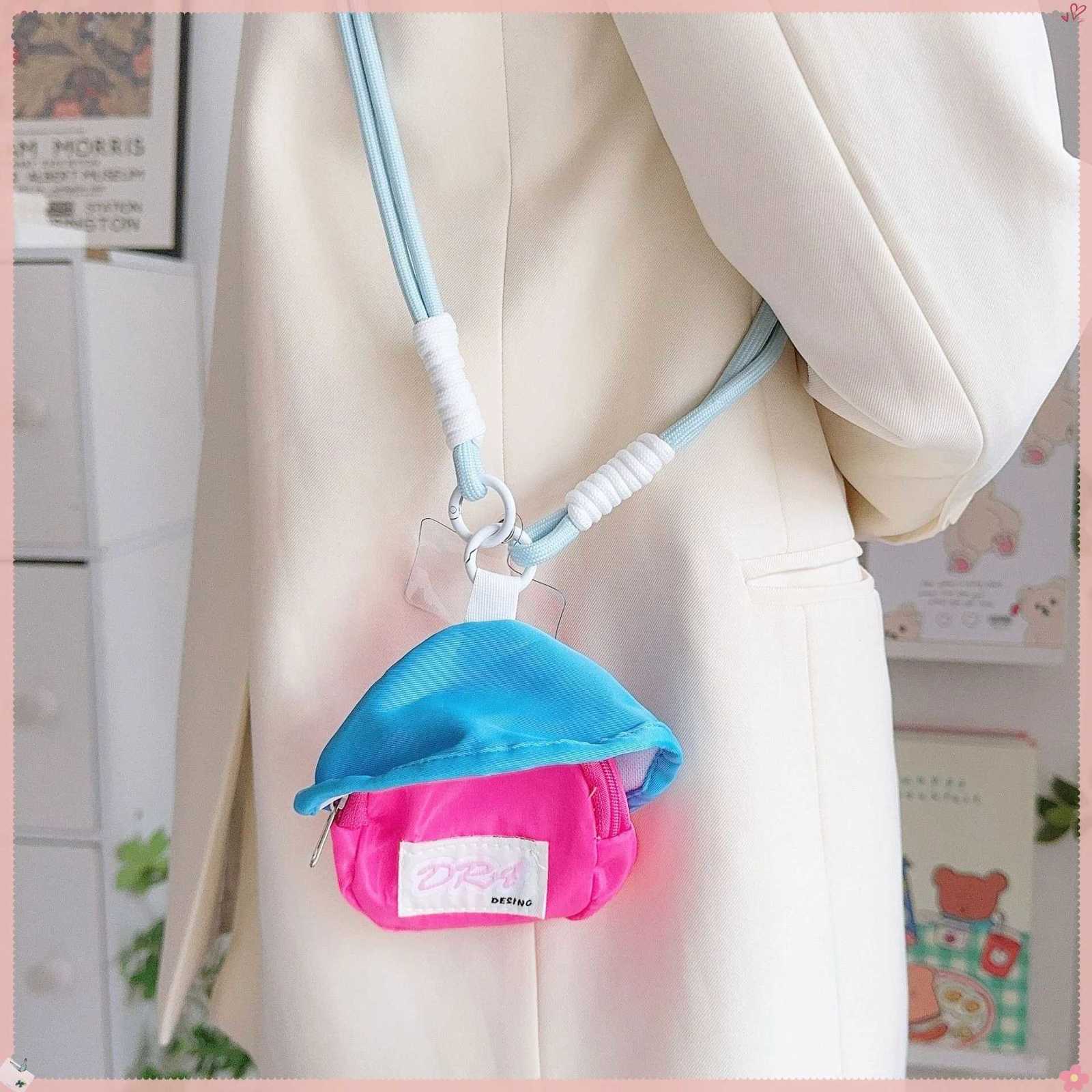 Colorful keys lipstick coin purse storage bag phone case diagonal long strap universal backpack pendant G250802