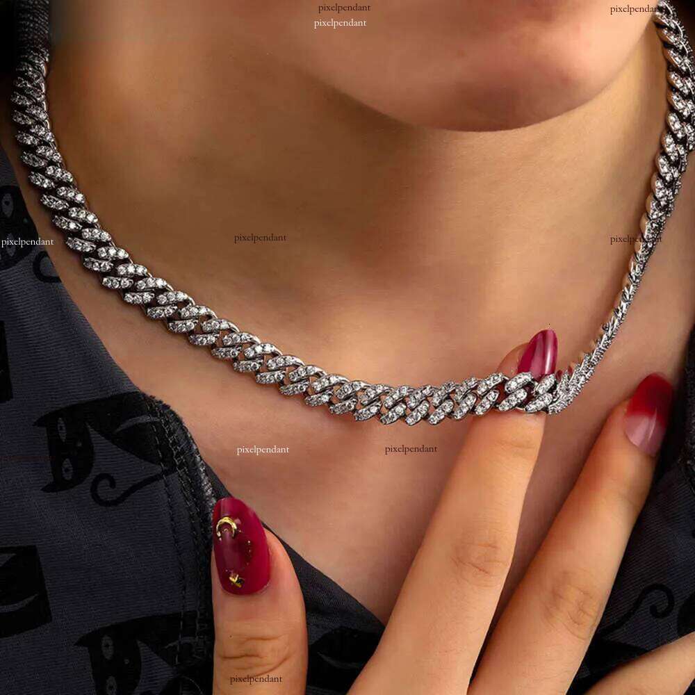 Dropshipping Punk Men Jewelry 8mm Gold Plated Sterling Sier VVS Moissanite Dia Iced Out Cuban Link Chain Necklace