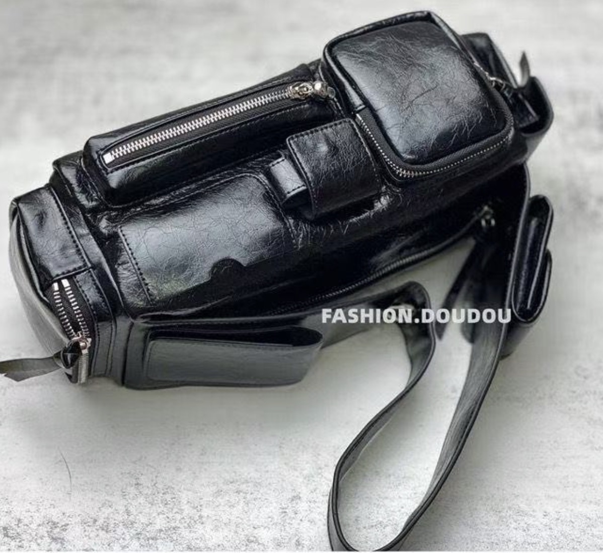 SUPERBUSY Multifunctional Pocket Backpack Winter New Genuine Leather Large Capacity Cool Biker Underarm Bag