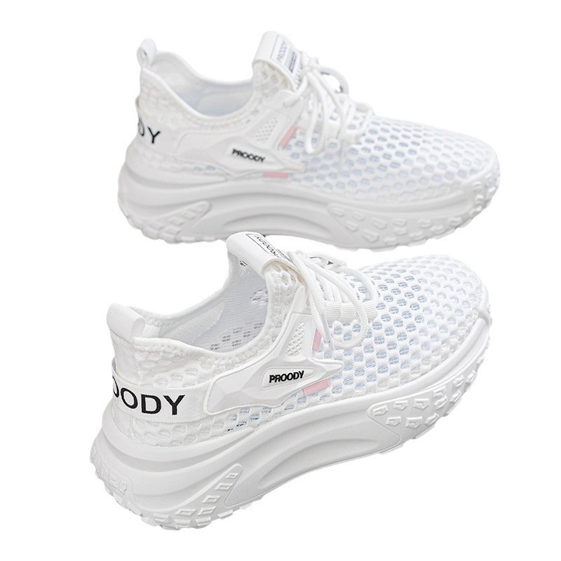 2024 New Women's Summer Breathable Mesh Dad Sneakers with Thick Soles for Height Increase and Running ddmythur