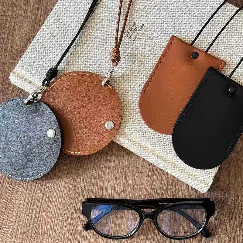 PU Key Case Box Hanging Neck Eyeglasses Storage Pouch Headphone Storage Bag For Outdoor Hunting Biking Small Leather Bag G250802
