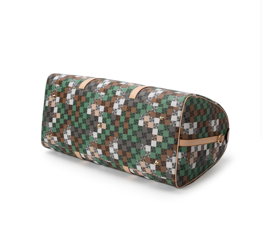 Free shipping foreign trade luggage bag, large-capacity yoga bag for both men and women, short travel bag, colorful printed camping handbag