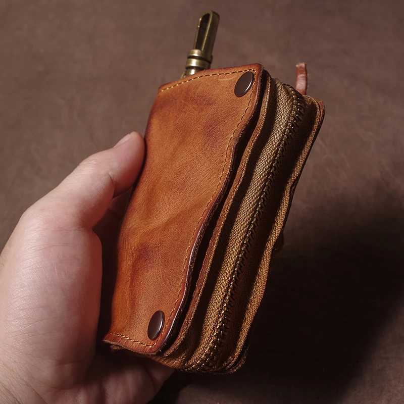 GURO Luxury Brand Genuine Leather Key Bag Multifunctional Waist Hanging Card Holder Coin Purse for Men and Women Car Key Case Organizer G250802