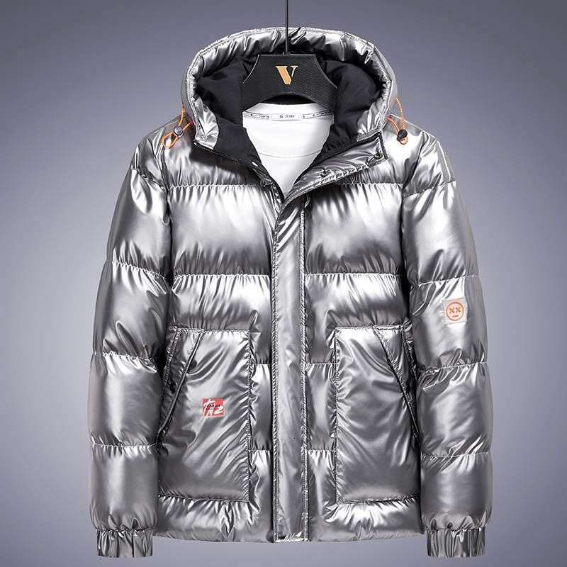 Clothing 2024 New Plus Size Casual Men's Padded Bright-Faced Jacket
