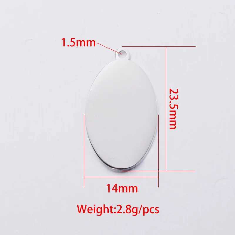 Polished Electroplated Oval Stainless Steel Pendant with Mirror Finish Used for DIY Making Necklaces etc. G250802