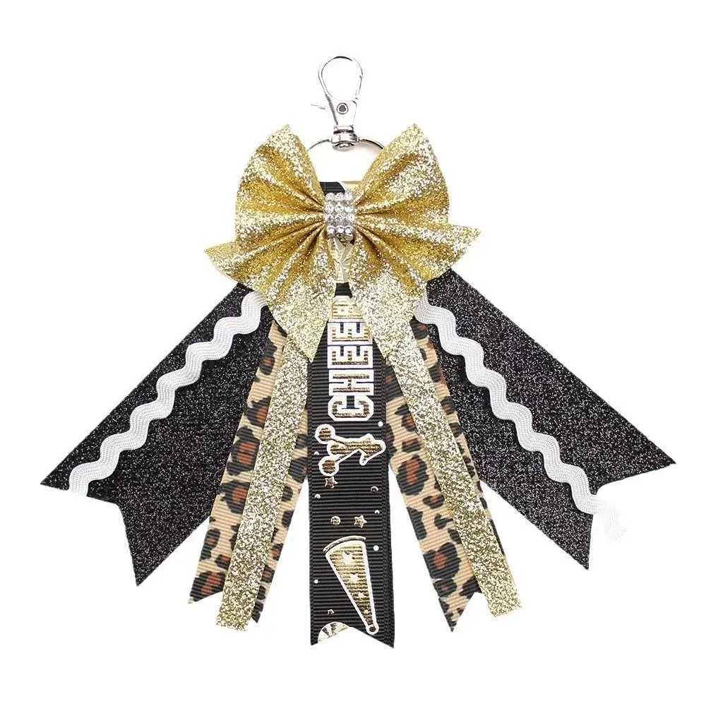 Originality Silk Cheerleaders Flower Ribbon Cloth Butterfly Keyring Pendant Backpack Key Ring Keychain for Women Chain Gift G250802