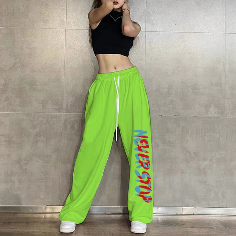 Free shipping designer Jazz Dance Slimming Spring Autumn Trendy Ins Style Sports Jogger Pants for Women Thin Hip Hop Sweatpants High quality clothing