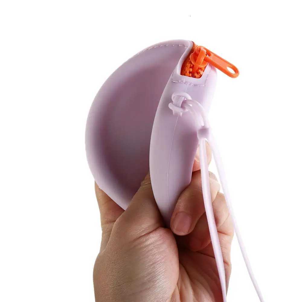 100% Round Silicone Coin Purse Cute Mini Solid Color Data Cable Storage Bag Portable Waterproof Lipstick Cosmetic Bag Women G250802