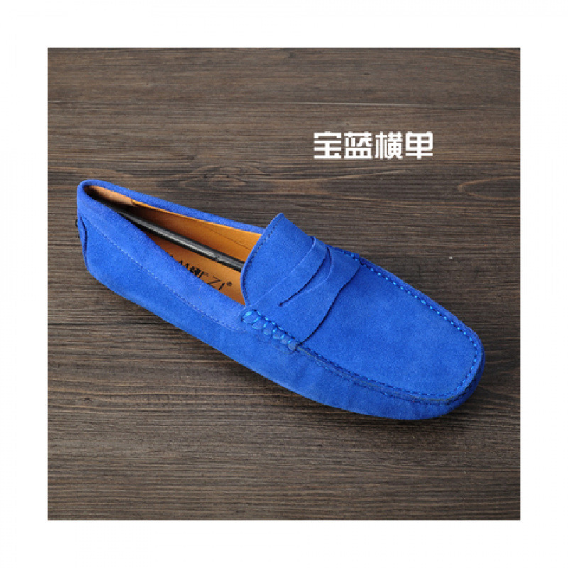 2024 Mens Korean Version Suede Leather Lazy Loafers for Men Social Youth Autumn Genuine Leather Student Shoes 241225