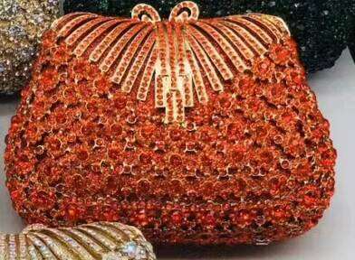 Women Gold Color Flower Rhinestones Clutch Bags Crystal Evening Purse Stones Metal Clutches Small Handbag Wedding Bag