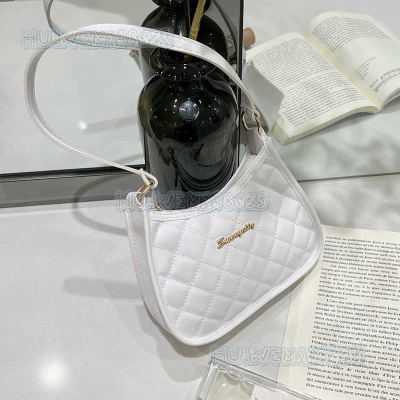 Small Bag Women Embroidered Rhombus Underarm Bag 2025 New Ladies Casual Fashion Handheld Shoulder Bag H250804