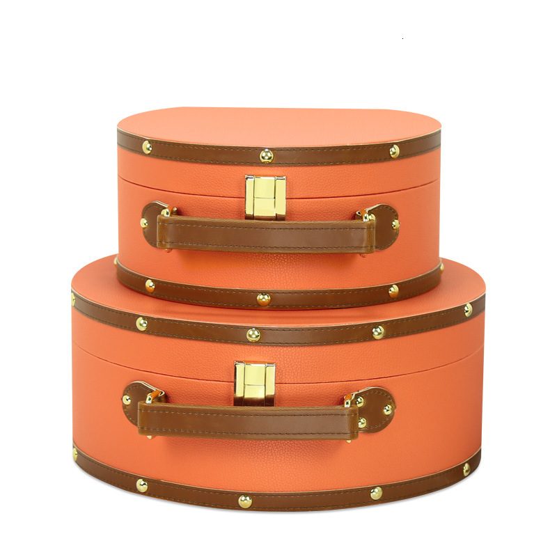 Model Home Furniture Soft Decoration Orange Half-Moon Handheld Ornament Storage Box New Chinese Style Simple