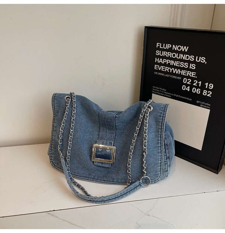 Denim Women 2025 designer New Fashion Large Capacity Chain Shoulder High-end bags Commuter Tote Bag